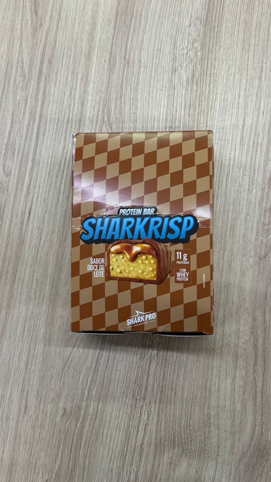 Barra de Proteína Sharkrisp Doce de Leite 11g - Caixa com 12